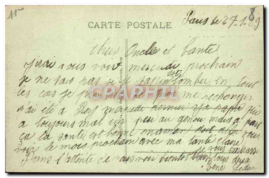 CPA Paris La Place de la Republique — Verso