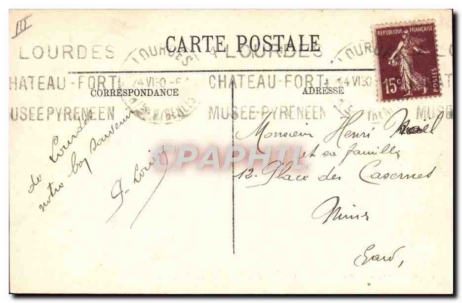 Congrès Eucharistique Lourdes 1914 — Arrivée de S.E. le Cardinal-Légat — Verso