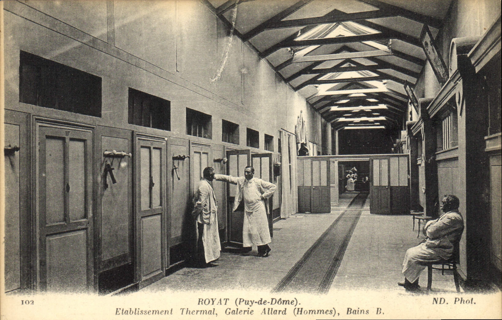 Royat (Puy-de-Dôme) — Établissement Thermal, Galerie Allard (Hommes), Bains B. — ND. Phot.