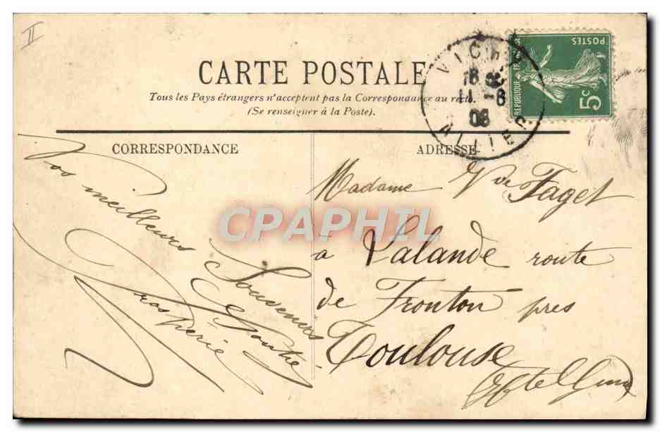 CPA Thermalisme Vichy Source de l'hopital — Rückseite
