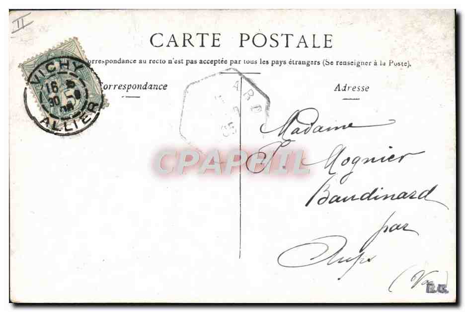 CPA Thermalisme Vichy Palais des Sources Mesdames  — Rückseite