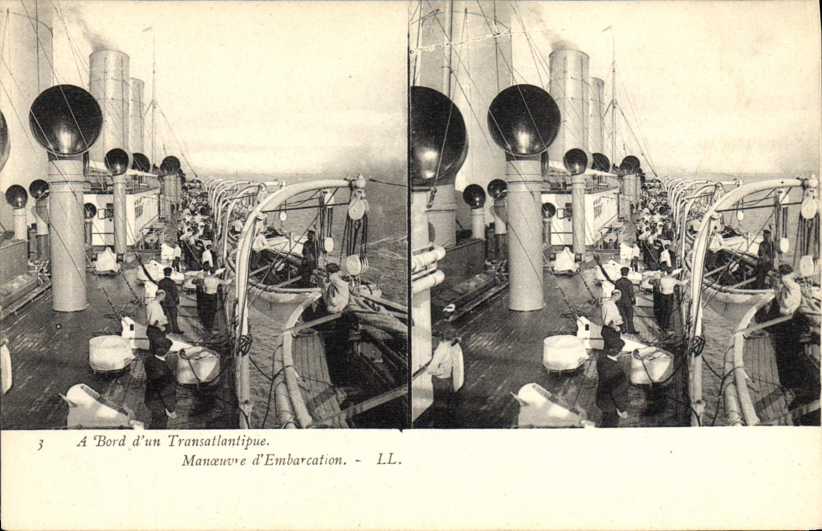 A Bord d'un Transatlantique — Manœuvre d'Embarcation — LL.