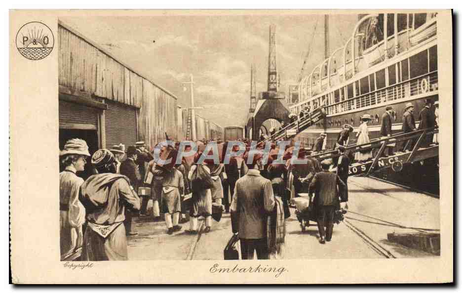 Embarquement à bord d'un paquebot P&O — éditeur P&O, n° de série non visible