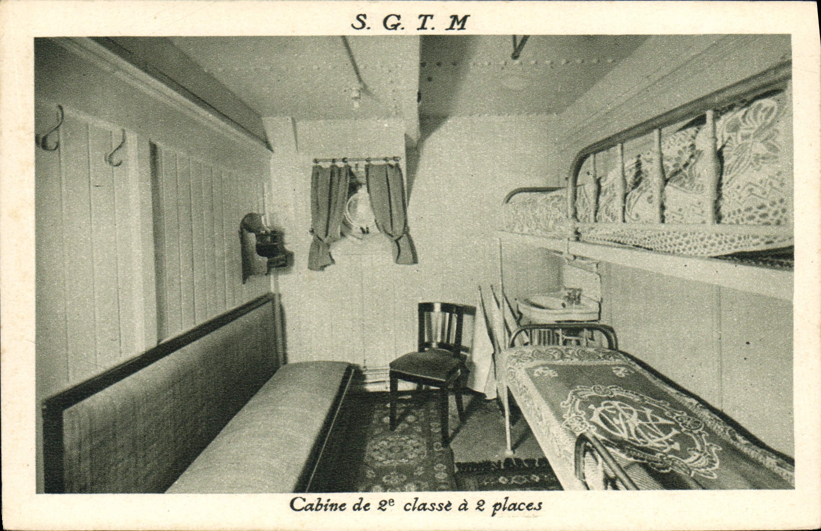 CPA Bateau Paquebot SGTM Cabine de 2eme classe a 2 places