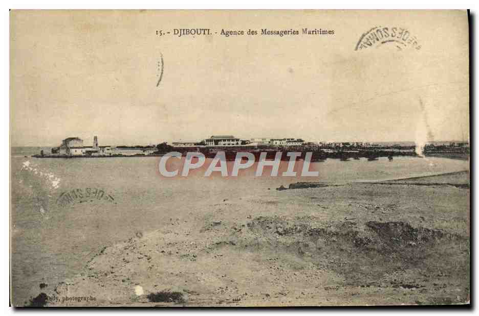 CPA Bateau Djibouti Agence des Messageries Maritimes Cote des Somalis