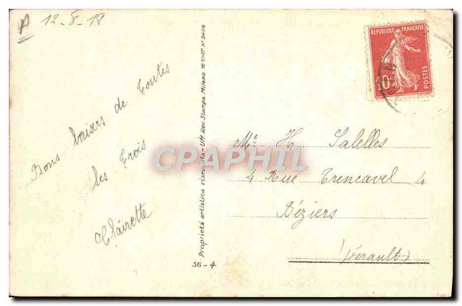 CPA Fantaisie Illustrateur Femme Enfant — Rückseite