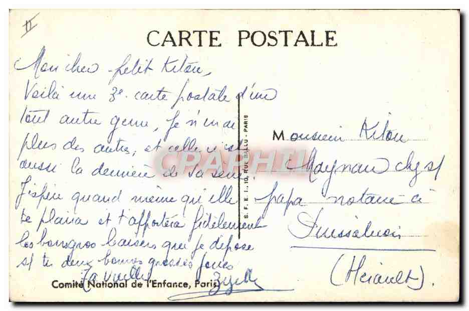 CPA Semaine nationale de l'enfance Le loup et l'agneau — Rückseite