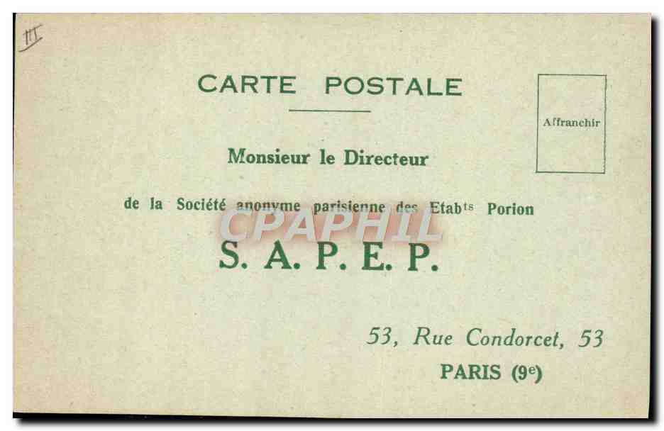 Le Fisc et le Commerçant — fable humoristique — S.A.P.E.P. (53 Rue Condorcet, Paris 9e) — Achterkant
