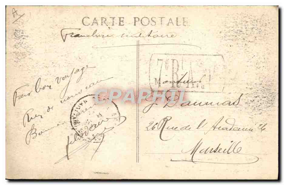 CPA Militaria Artillerie anglaise Traversant Compiegne  — Rückseite