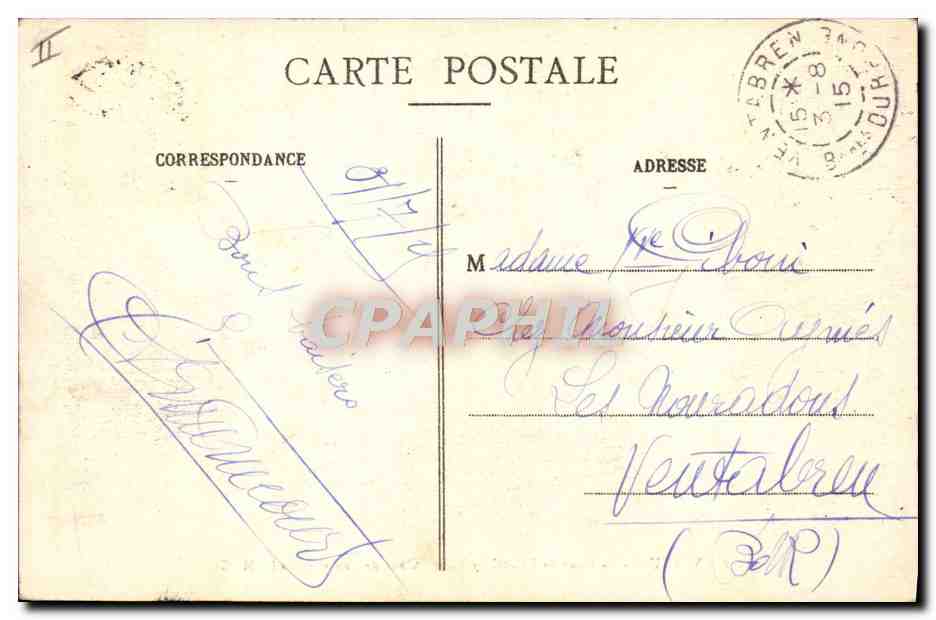 CPA Militaria Verdun La cour de l'hotel de ville Obus de 420 allemand — Rückseite