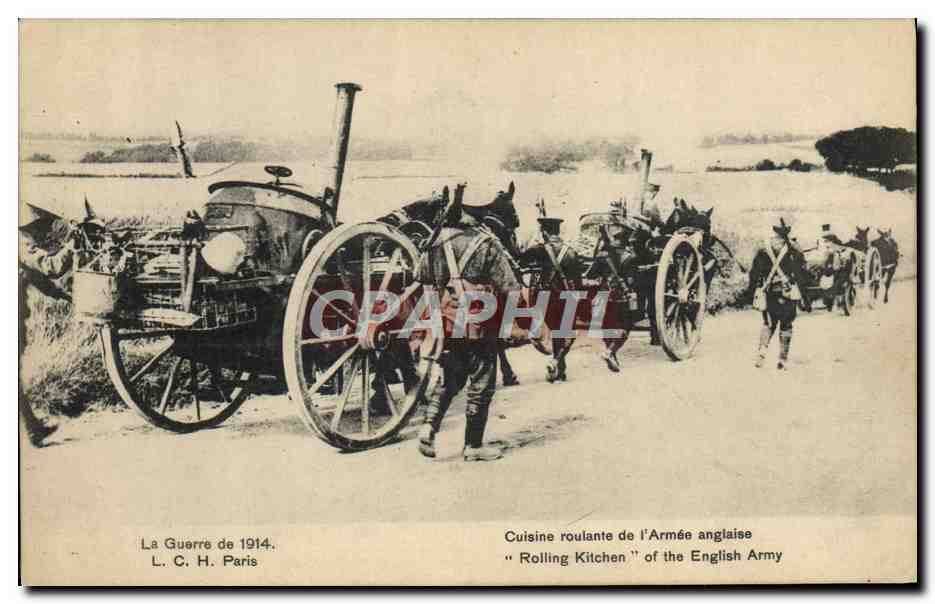 CPA Militaria Cuisine roulante de l'armee anglaise 