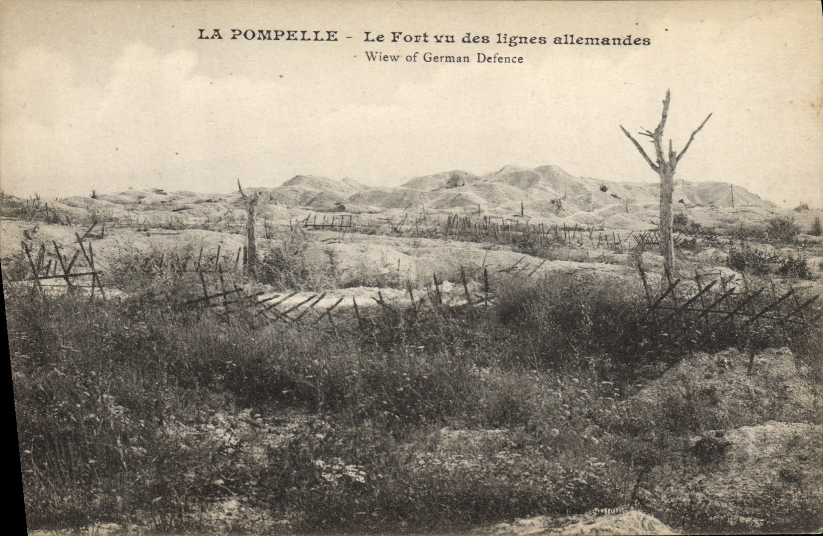 La Pompeelle - Le Fort vu des lignes allemandes — vue de défense allemande — éditeur G. G. Fournier