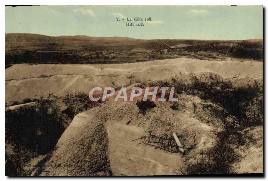 La Côte 108, Hill 108 — vue panoramique de terrils — éditeur Grall & Cie, Sèvres - Anverso
