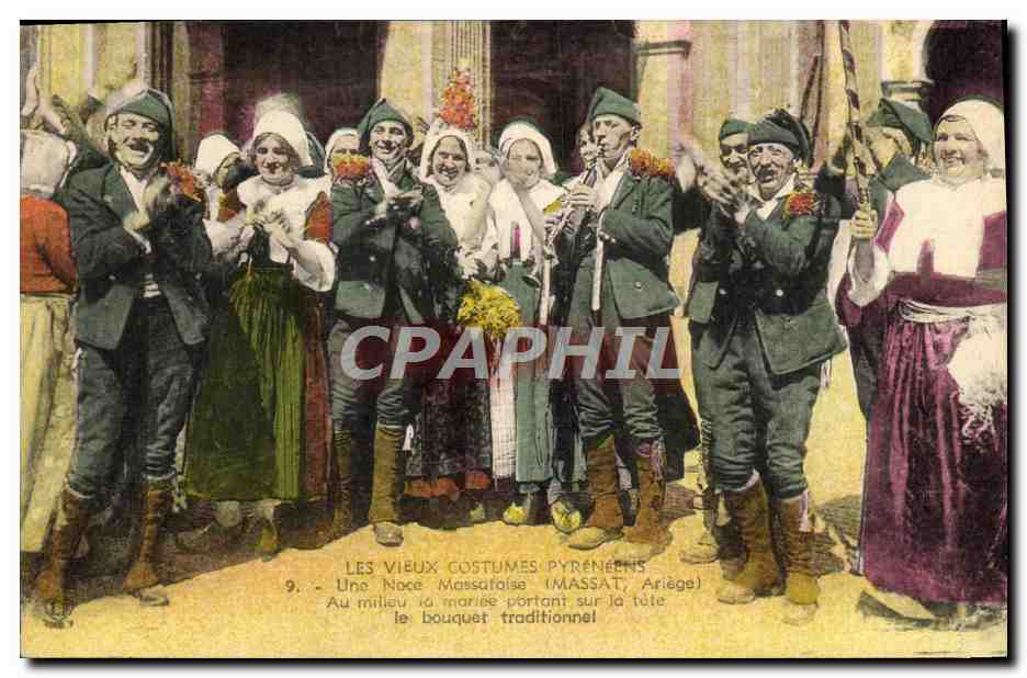 CPA Folklore Pyrenees Une noce Massatoise Mariage 