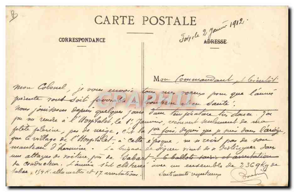 CPA Folklore Ariege Type de Bethmalaise — Verso