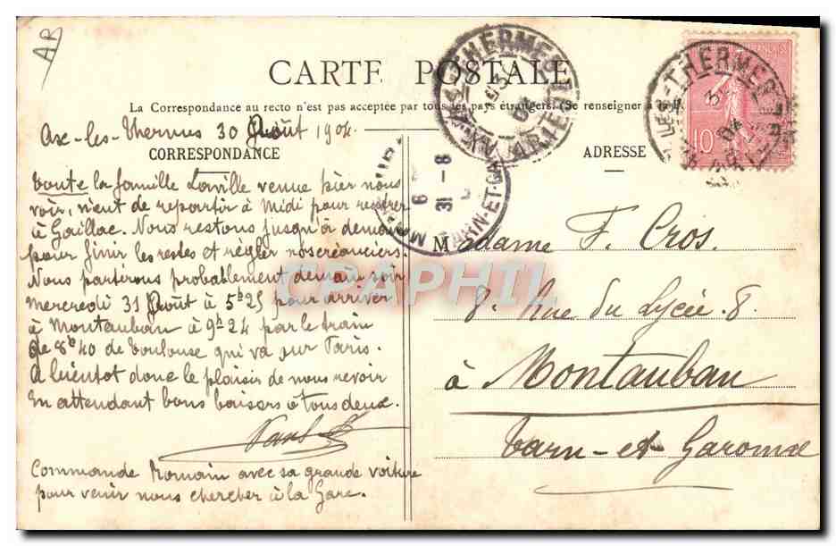 CPA Folklore Type de Bethmalaise pres Castillon Ariege  — Verso
