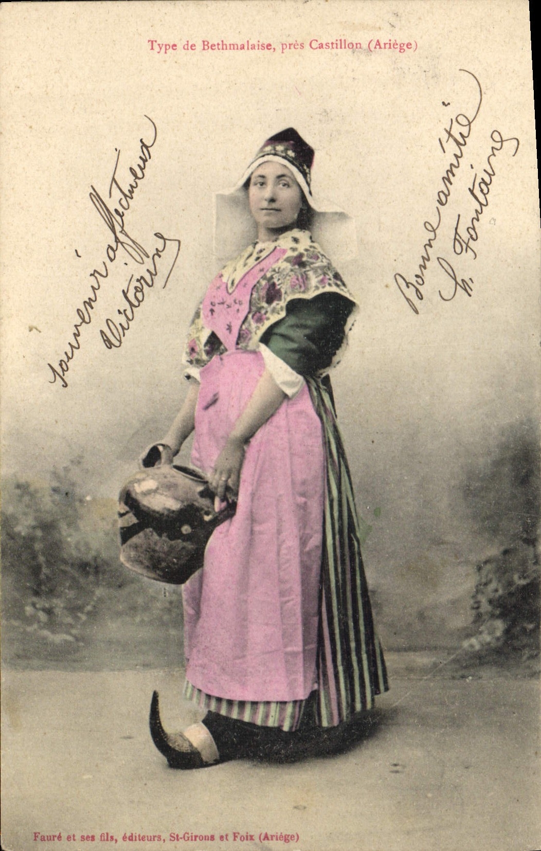CPA Folklore Type de Bethmalaise pres Castillon Ariege 