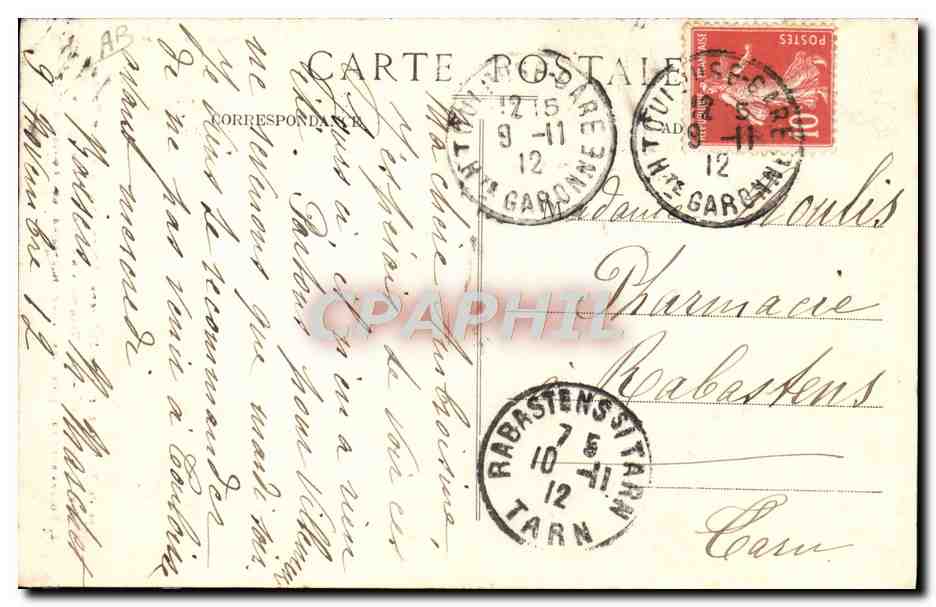 CPA Folklore Type de Bethmale pres St Girons  — Verso