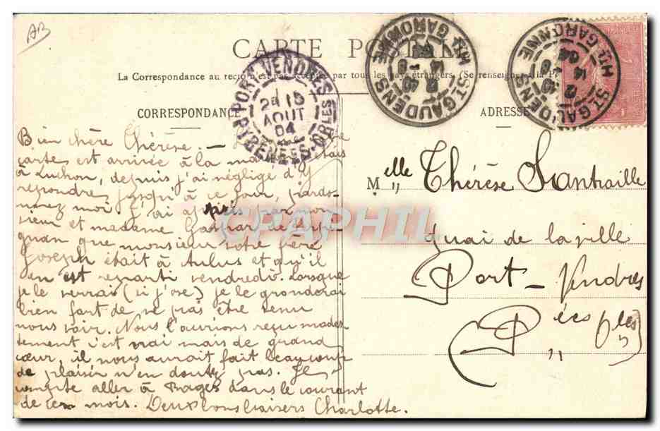 CPA Folklore Massatois en costume de noce Ariege Mariage  — Verso