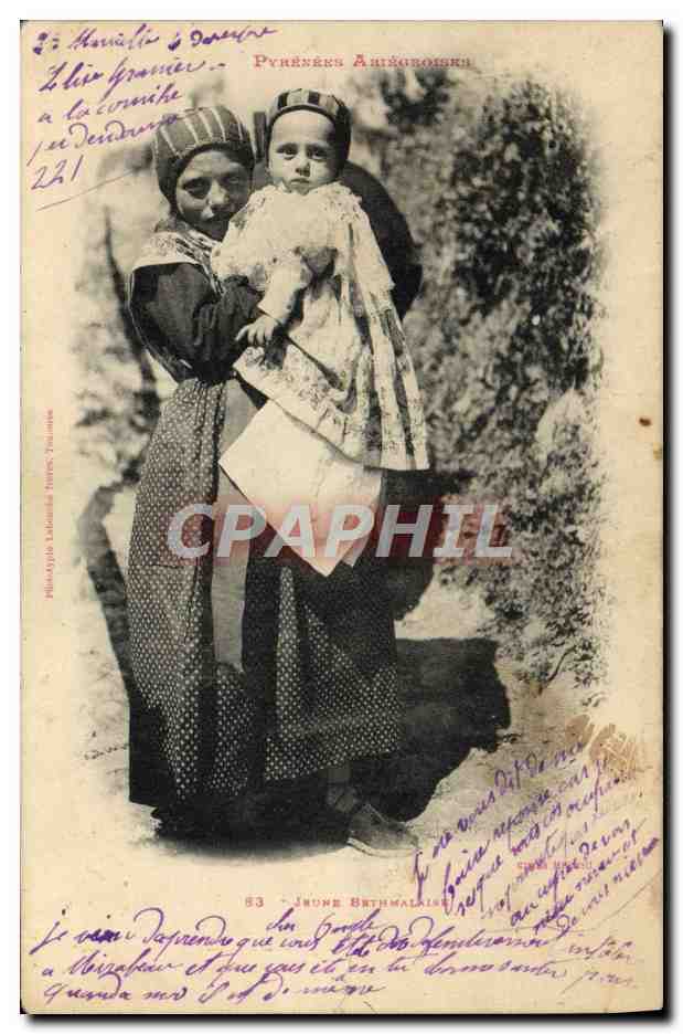 CPA Folklore Jeune Bethmalaise Pyrenees Ariegeoises