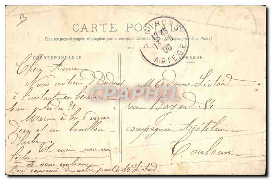 CPA Folklore Ariege Audinac les Bains La buvette — Reverso