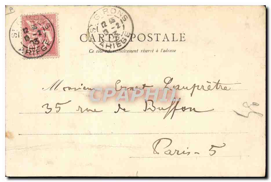 CPA Folklore Groupe de Bethmalaises Haute Ariege  — Verso