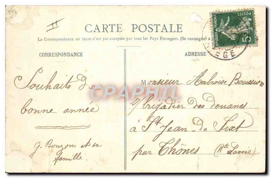 CPA Folklore Ariege Types de Bethmalaises  — Verso
