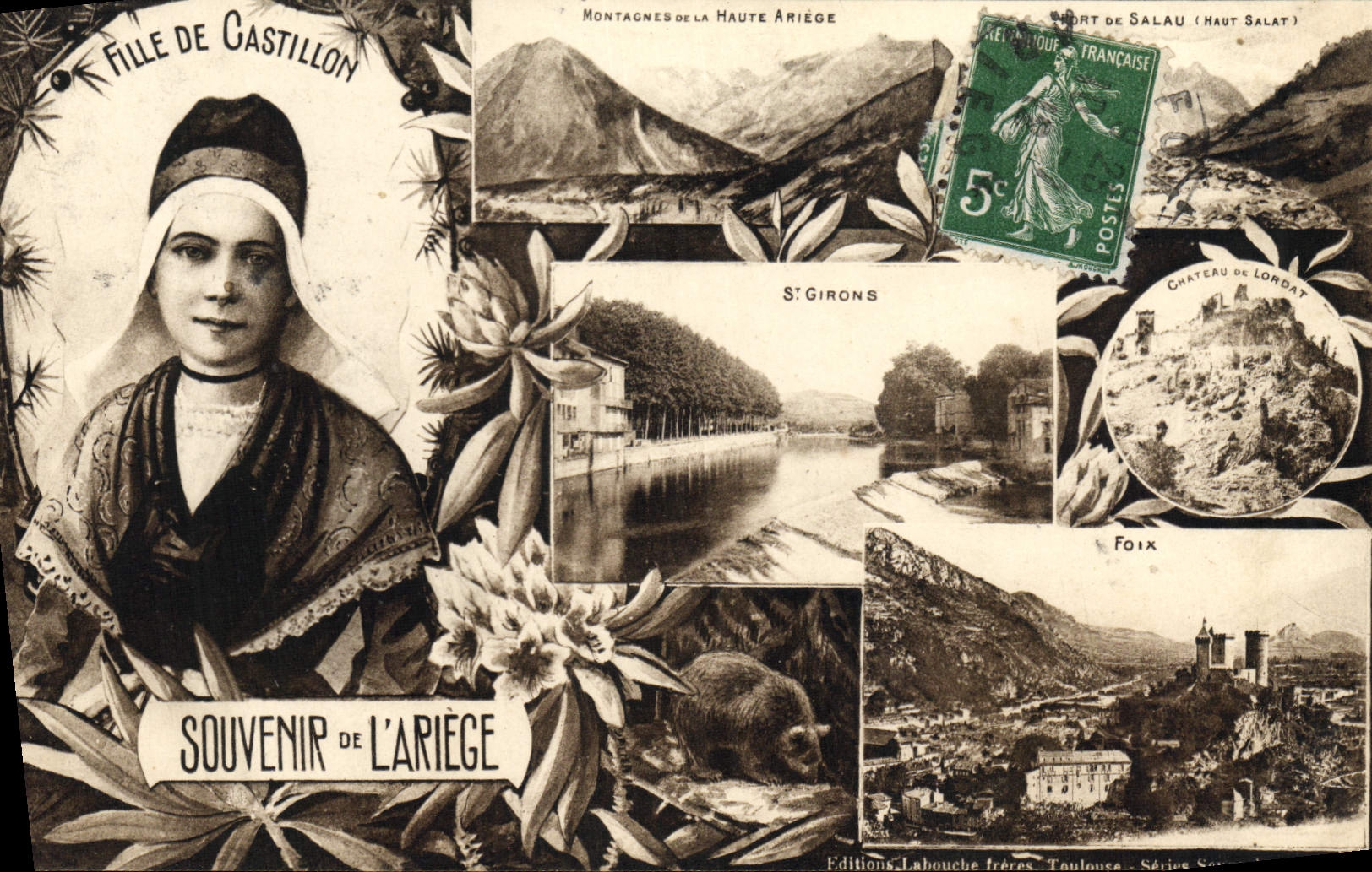 CPA Folklore Ariege Fille de Castillon St Girons Salau Foix 