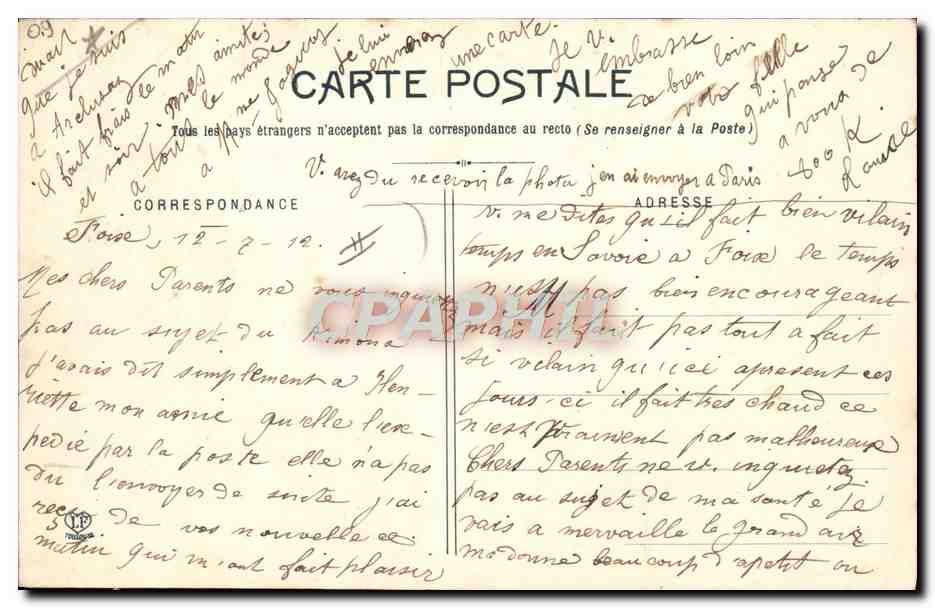 CPA Folklore Ariege Fille de Castillon St Girons Salau Foix  — Verso