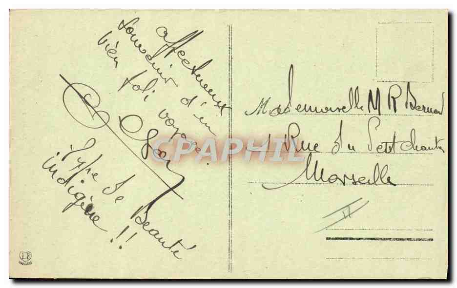 CPA Folklore Types du St Gironnais Jeune femme de Bethmale  — Back