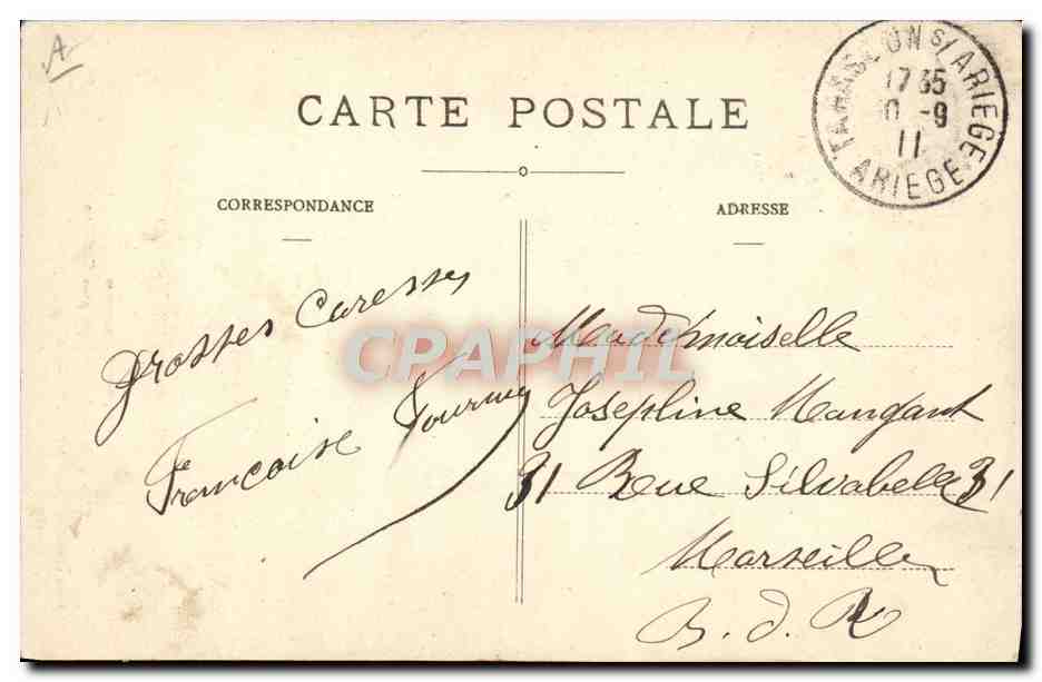 CPA Folklore Ariege Type de Bethmalaise pres Castillon  — Verso