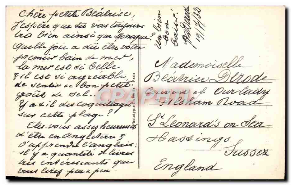 CPA Paris Notre Dame La Facade  — Verso