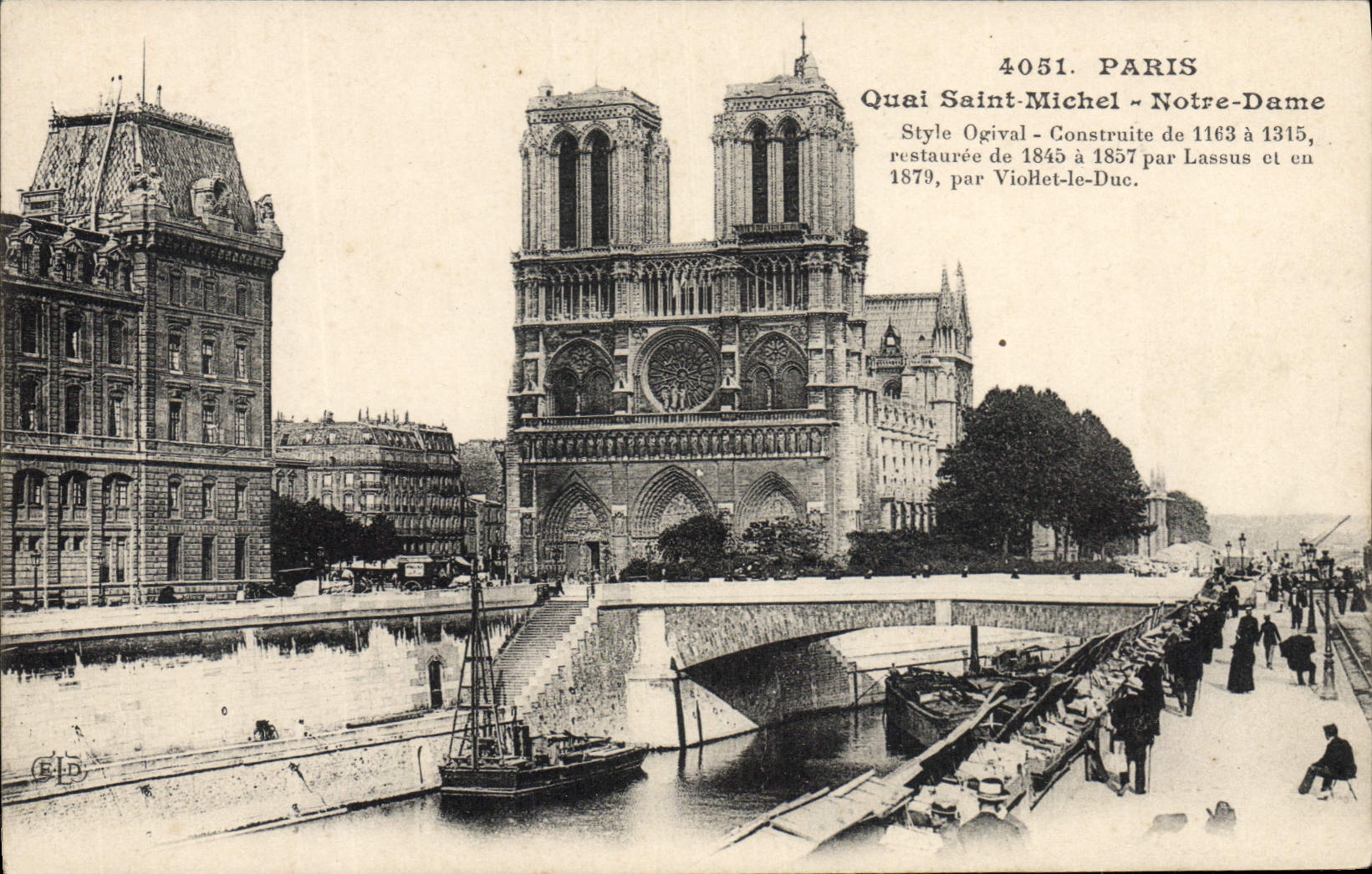 CPA Paris Quai Saint Michel Notre Dame