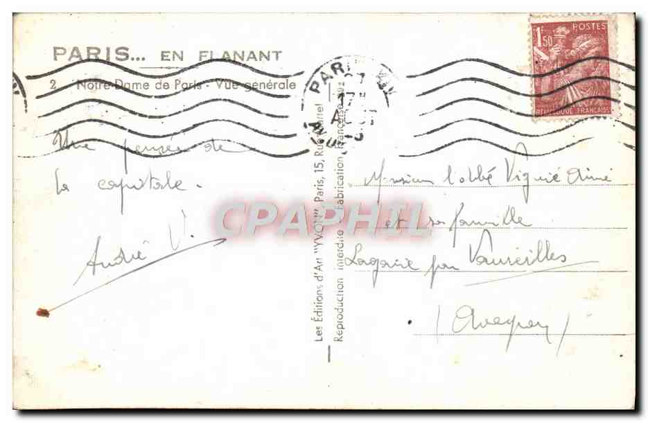 CPA Paris En Flanant Notre Dame Vue generale — Verso