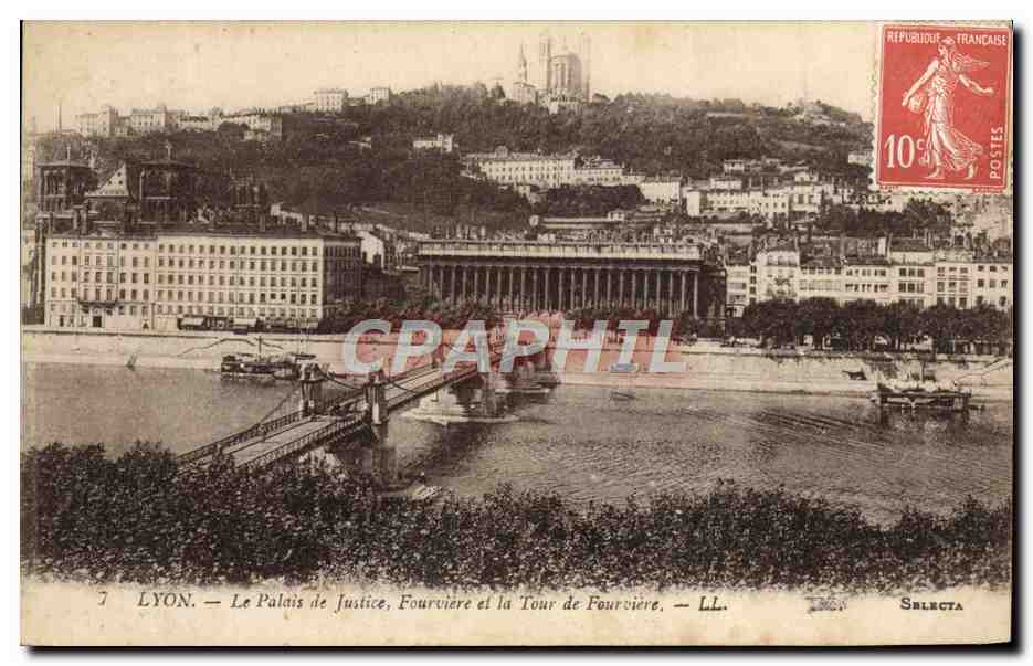 LYON — Le Palais de Justice, Fourvière et la Tour de Fourvière — Slecta