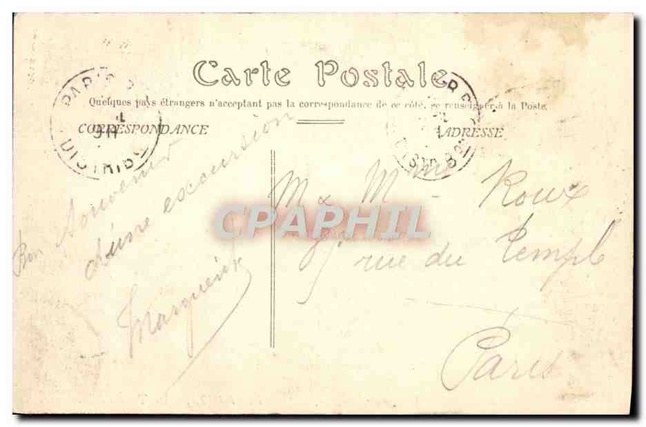 CPA Biarritz Le trou de Madame — Rückseite