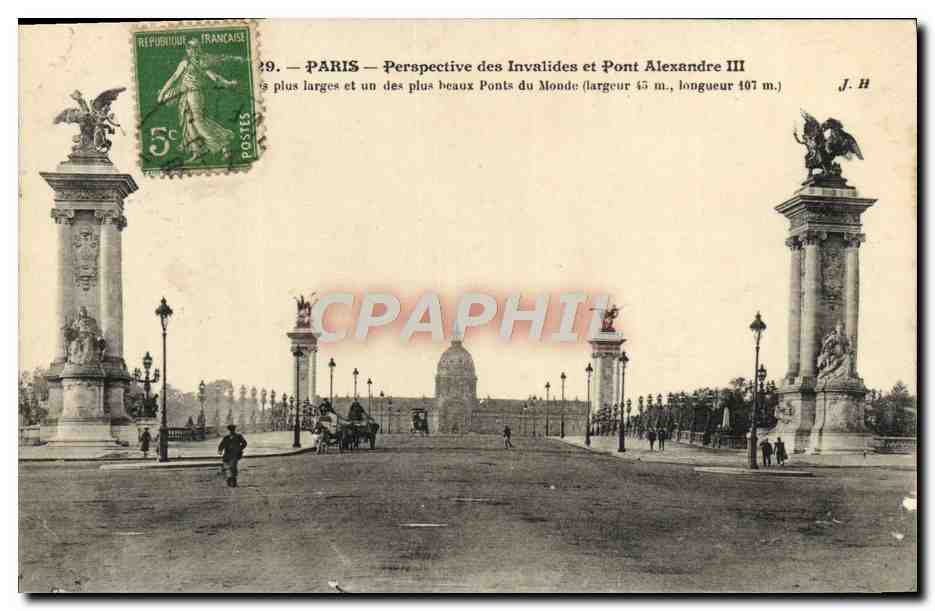CPA Paris Perspective Des Invalides Et Pont Alexandre III