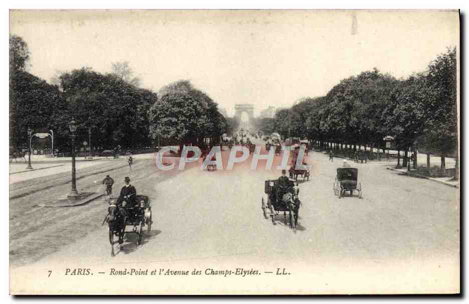 CPA Paris Rond Point et l'Avenue des Champs Elysees