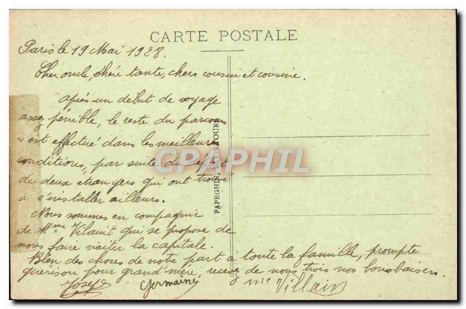 CPA Paris Le Jardin des Tuileries et le Pavillon de Rohan — Verso