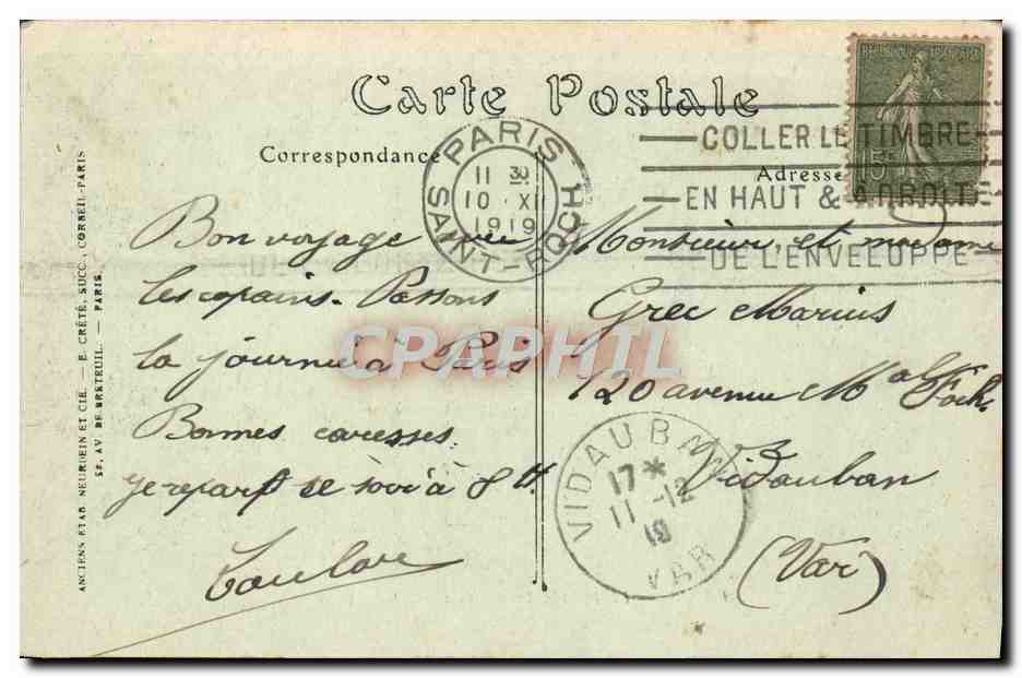 CPA Paris Le Pont d'Arcole et L'Hotel de Ville — Rückseite