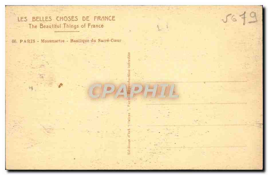 CPA Paris Montmartre Sacre Coeur — Rückseite