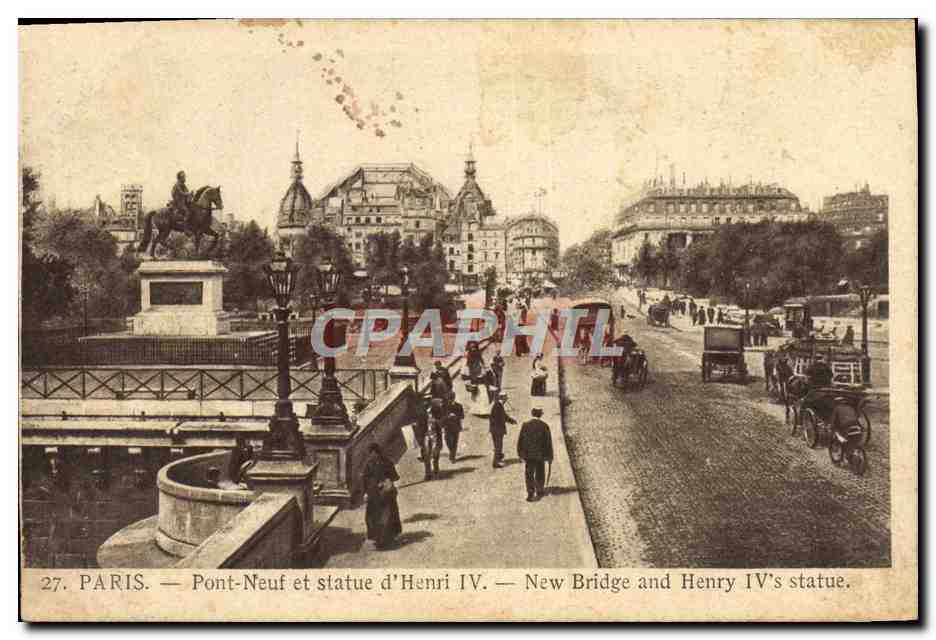 CPA Paris Pont Neuf et Statue d'hneri IV 