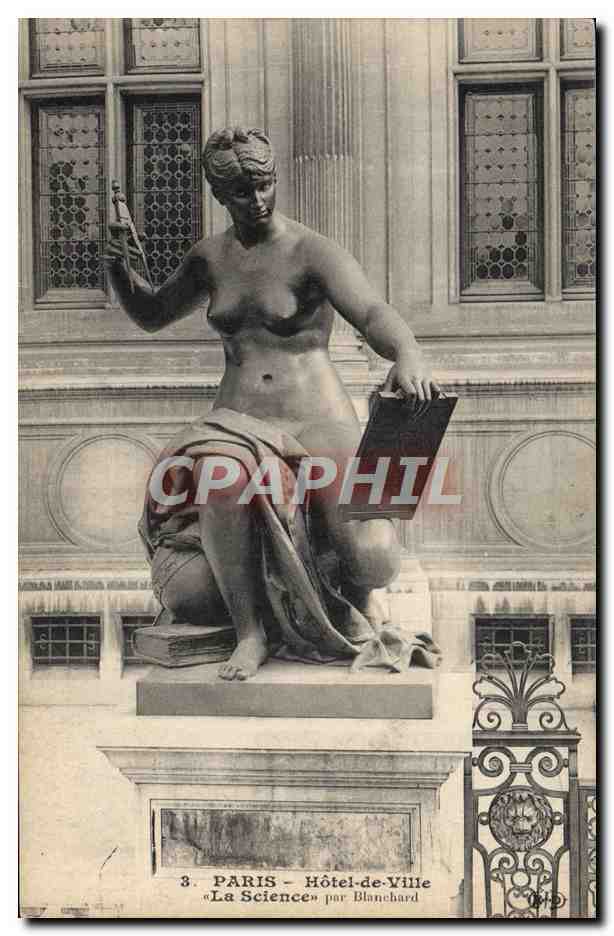 CPA Paris Hotel de Ville La science par Blanchard