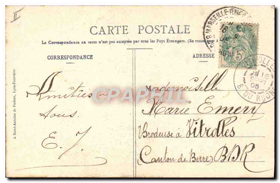 CPA Portrait authentique du bienheureux JMB Vianney Cure d'Ars — Rückseite