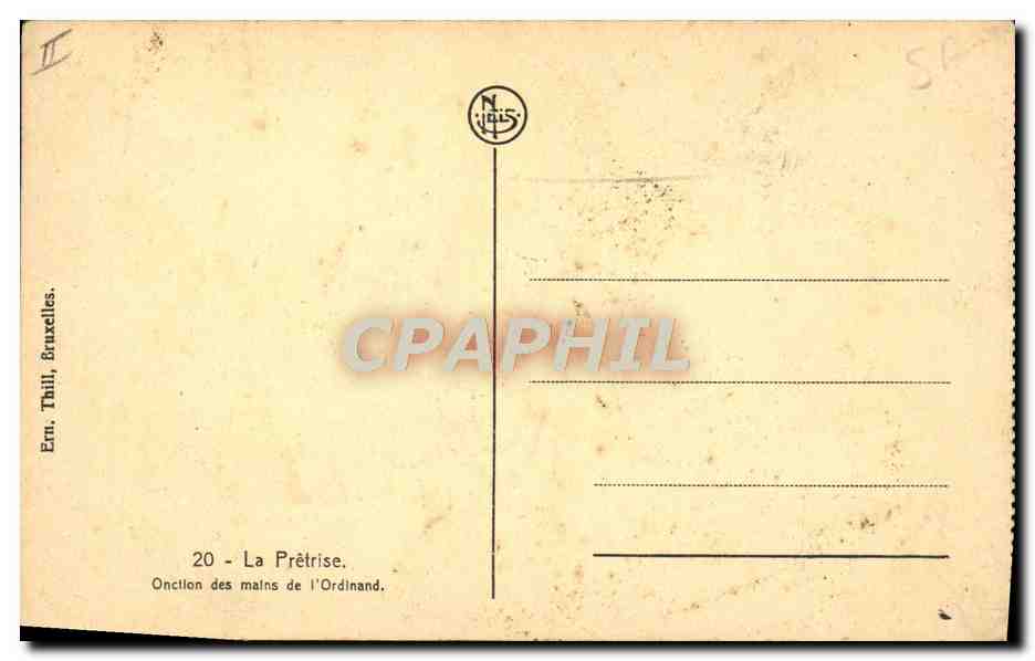 CPA La pretrise Onction des mains de l'Ordinand — Rückseite