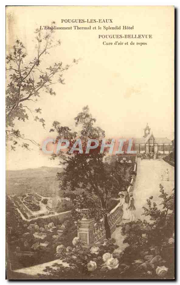 CPA Thermalisme Pouges Les Eaux L'etablissement thermal et le Splendid Hotel