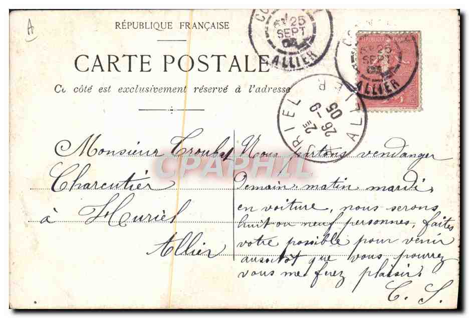 CPA Thermalisme Vichy Lardy — Rückseite