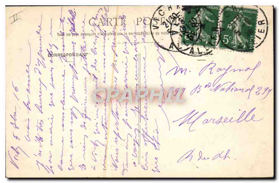CPA Thermalisme Vichy La Source De I'Hopital — Rückseite