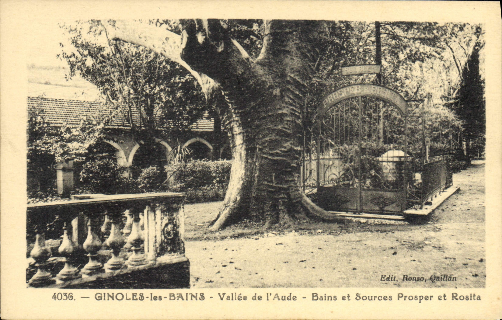 CPA Thermalisme Ginoles Les Bains Vallee De I'Aude Bains et sources Prosper et Rosita 