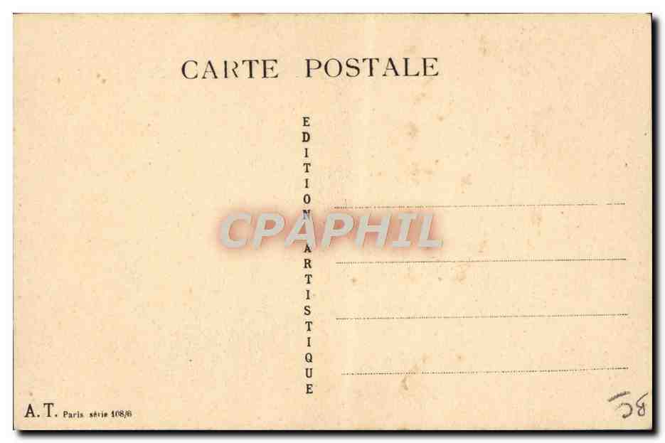 Femme en robe rouge patinant — Skating-Rink — A.T. Paris série 108/8 — Verso